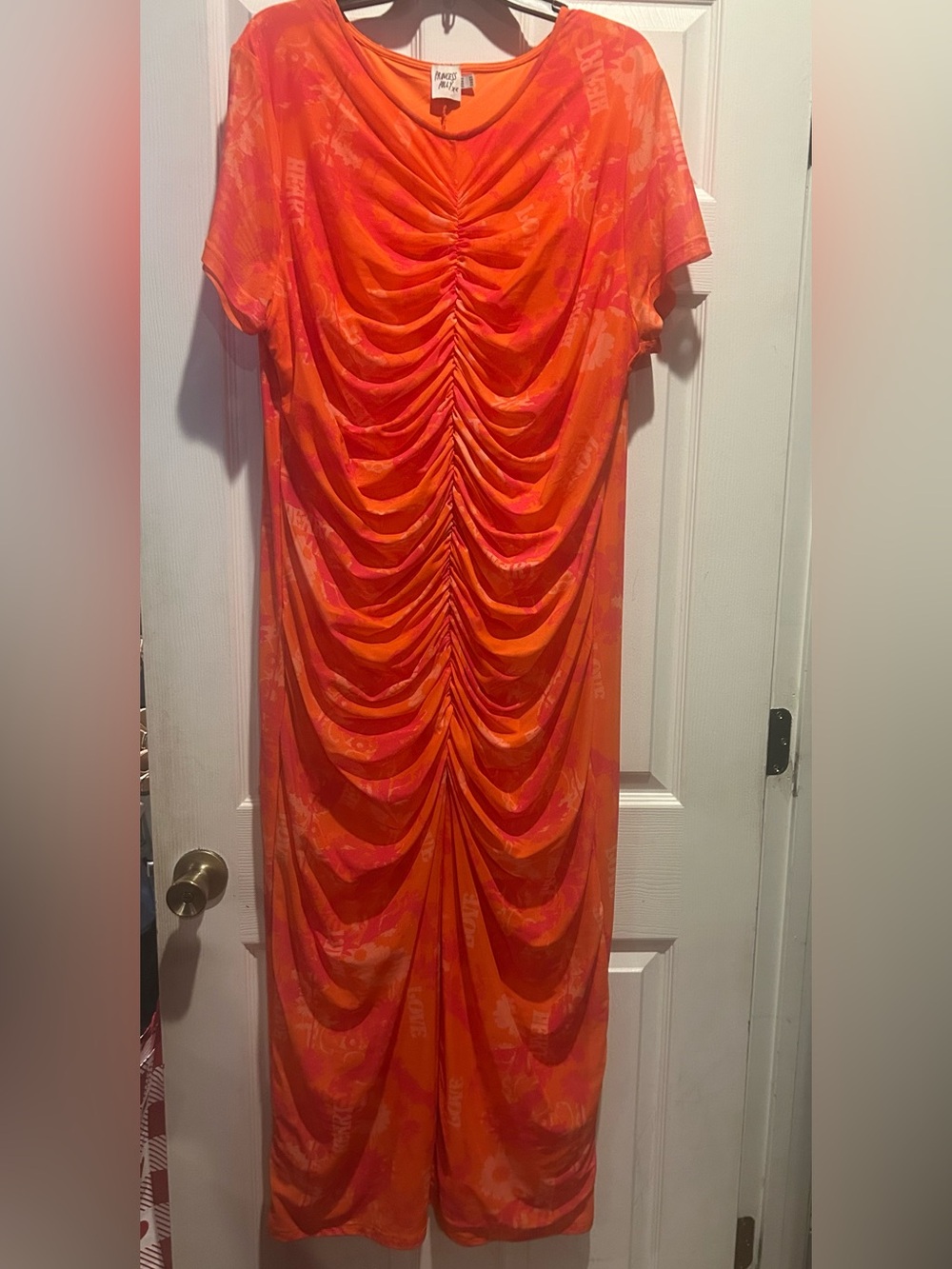 Princess Polly Vibrant Orange Ruched Maxi Dress
